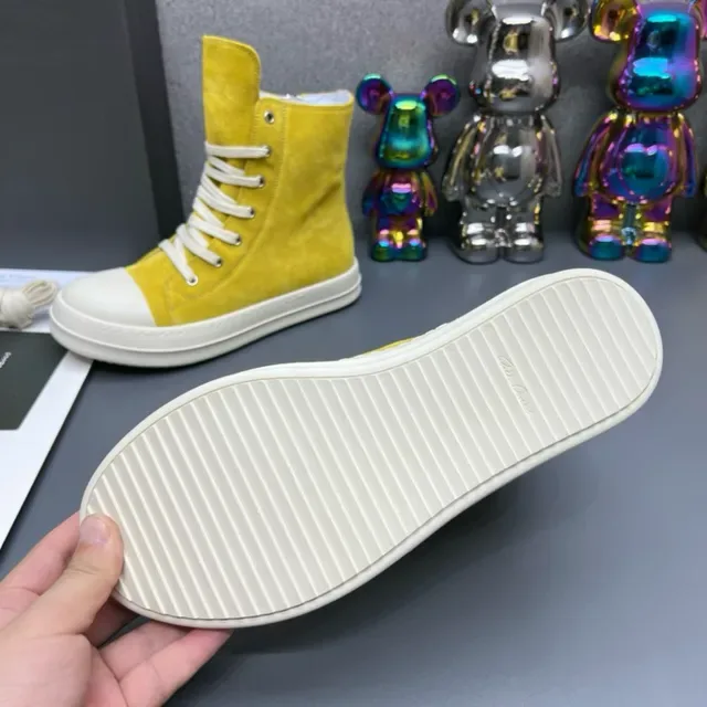 Yellow White High-Top Suede Upper Lifestyle Sneakers 9