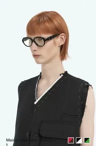 Gentle Monster إطار أسود شفاف سميك من الأسيتات شكل مستطيل مدور نظارات بصرية 5