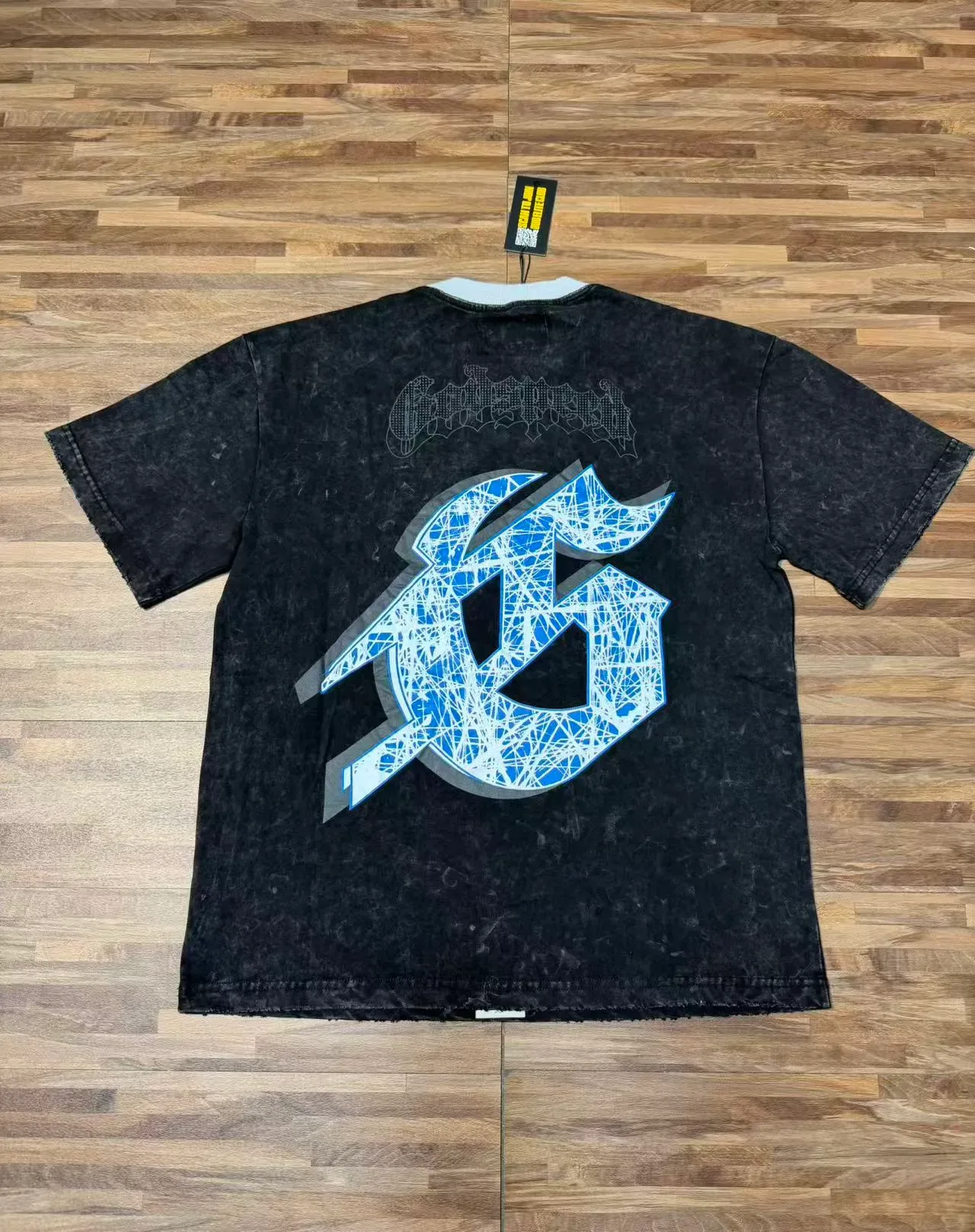 Godspeed Acid-Wash Black Graphic Print T-Shirt 6