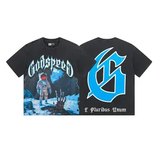 Godspeed Astronaut Graphic Print Black T-Shirt