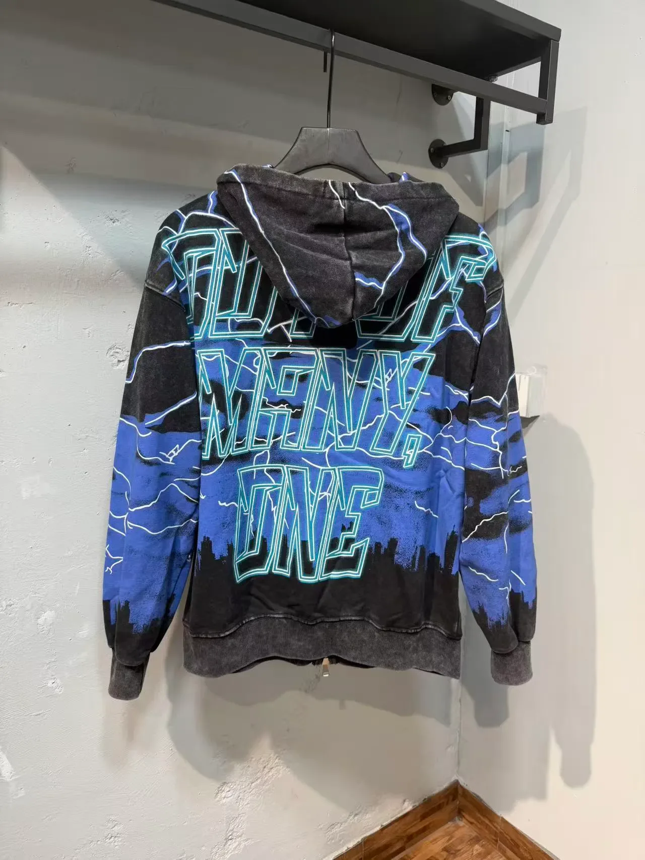 Godspeed Black Blue Graphic-Print Lightning Motif Tracksuit 8