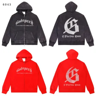 Godspeed Full-Zip Distressed Wash Hoodie