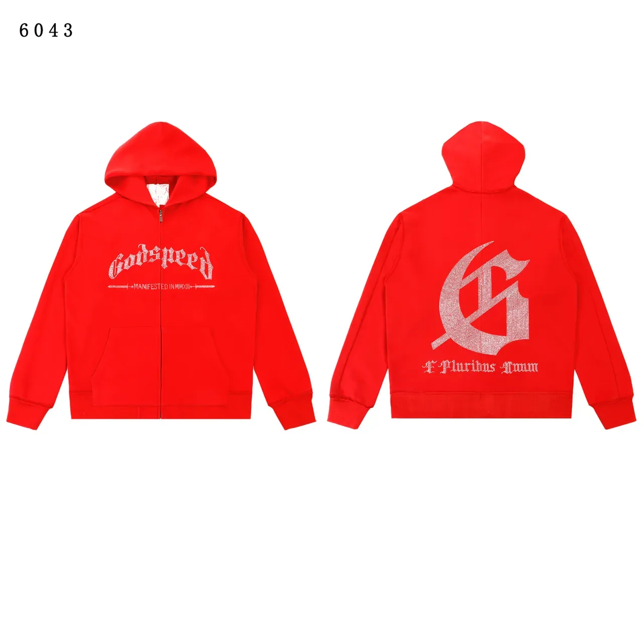 Godspeed Sweat à capuche à fermeture éclair Lavage Distressed 2