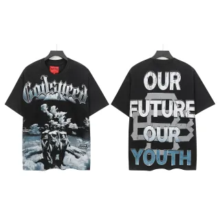 Godspeed Graphic Print Oversized Black T-Shirt