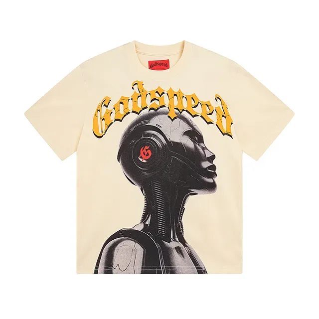 Camiseta Godspeed com estampa gráfica de figura de robô 2