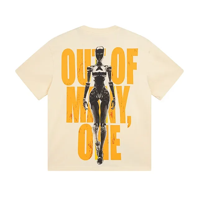 Camiseta Godspeed com estampa gráfica de figura de robô 3