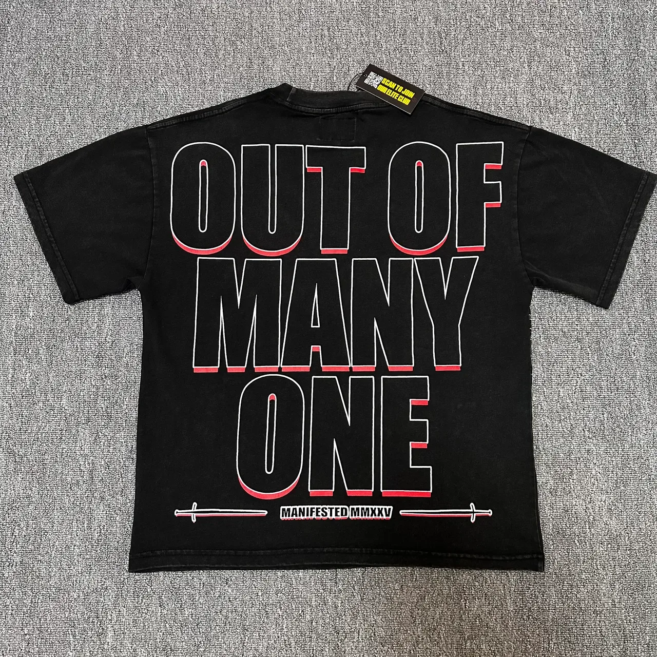 Camiseta preta Godspeed Manifested MMXXIV estampa gráfica 5