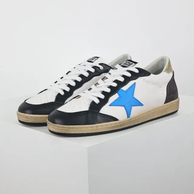 Golden Goose Ball Star أبيض أسود أزرق ذهبي سنيكرز لايف ستايل 2