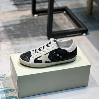 Golden Goose Superstar Black Glitter Star Lifestyle Sneakers