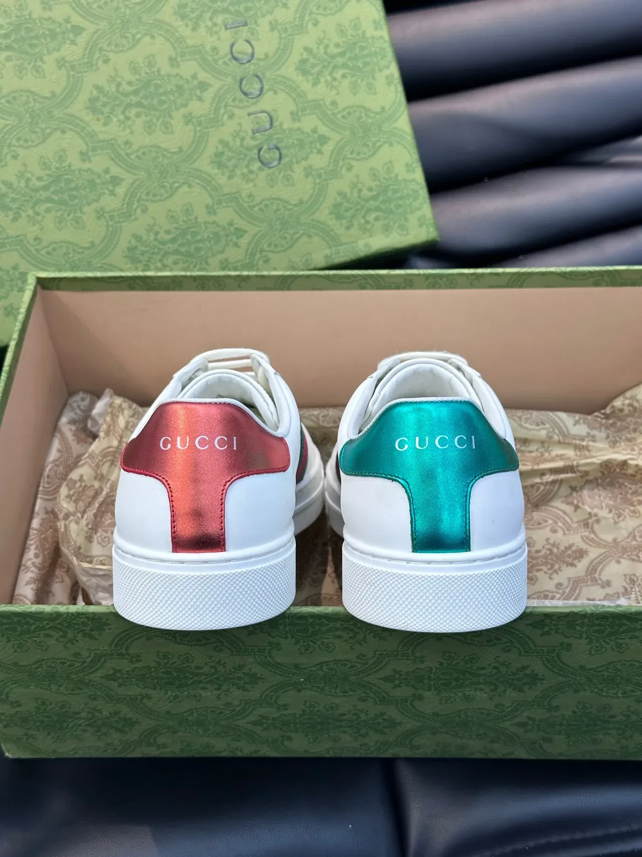 Gucci Ace Broderie Apple Blanc Vert Rouge Sneakers Lifestyle 6