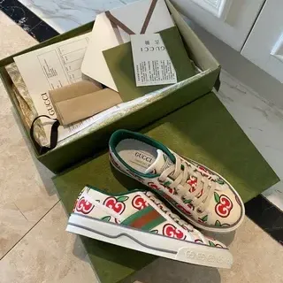 Gucci Ace estampado de manzana crema zapatillas lifestyle