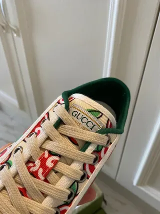 Gucci Ace estampado de maçã creme tênis lifestyle 6