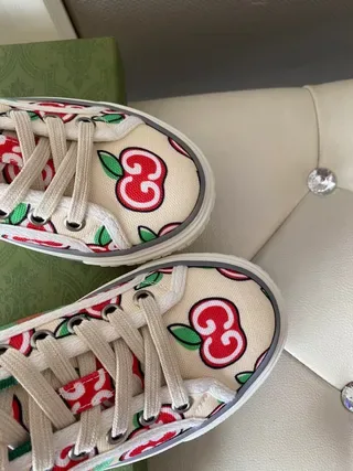 Gucci Ace estampado de maçã creme tênis lifestyle 7