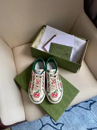 Gucci Ace estampado de maçã creme tênis lifestyle 9