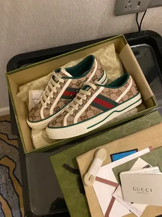 Gucci Ace GG Monogram Canvas Sneakers Lifestyle Vert-Bordé 5