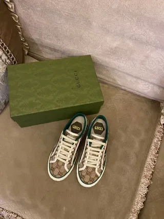 Gucci Ace GG Monogram Canvas Sneakers Lifestyle Vert-Bordé 6
