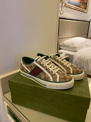 Gucci Ace GG Monogram Canvas Sneakers Lifestyle Vert-Bordé 7
