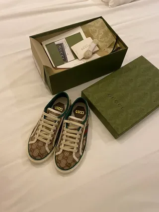 Gucci Ace GG Monogram Canvas Sneakers Lifestyle Vert-Bordé 9