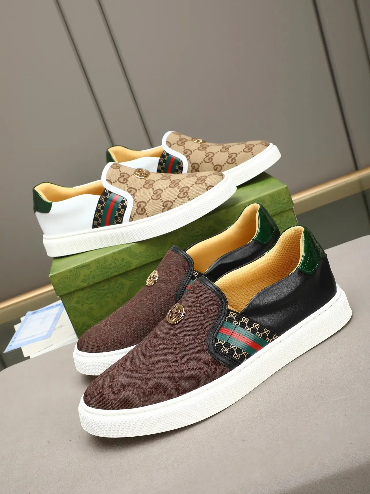Sneakers Gucci Ace GG Monogram Web Stripe Slip-On Lifestyle 2