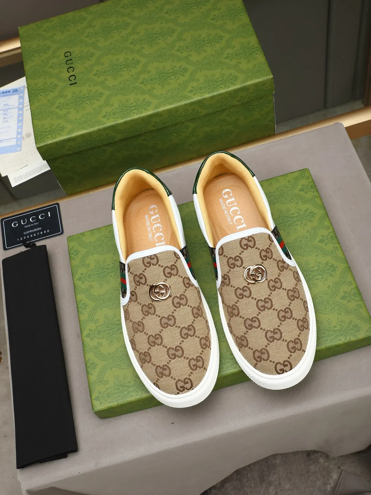 Sneakers Gucci Ace GG Monogram Web Stripe Slip-On Lifestyle 3