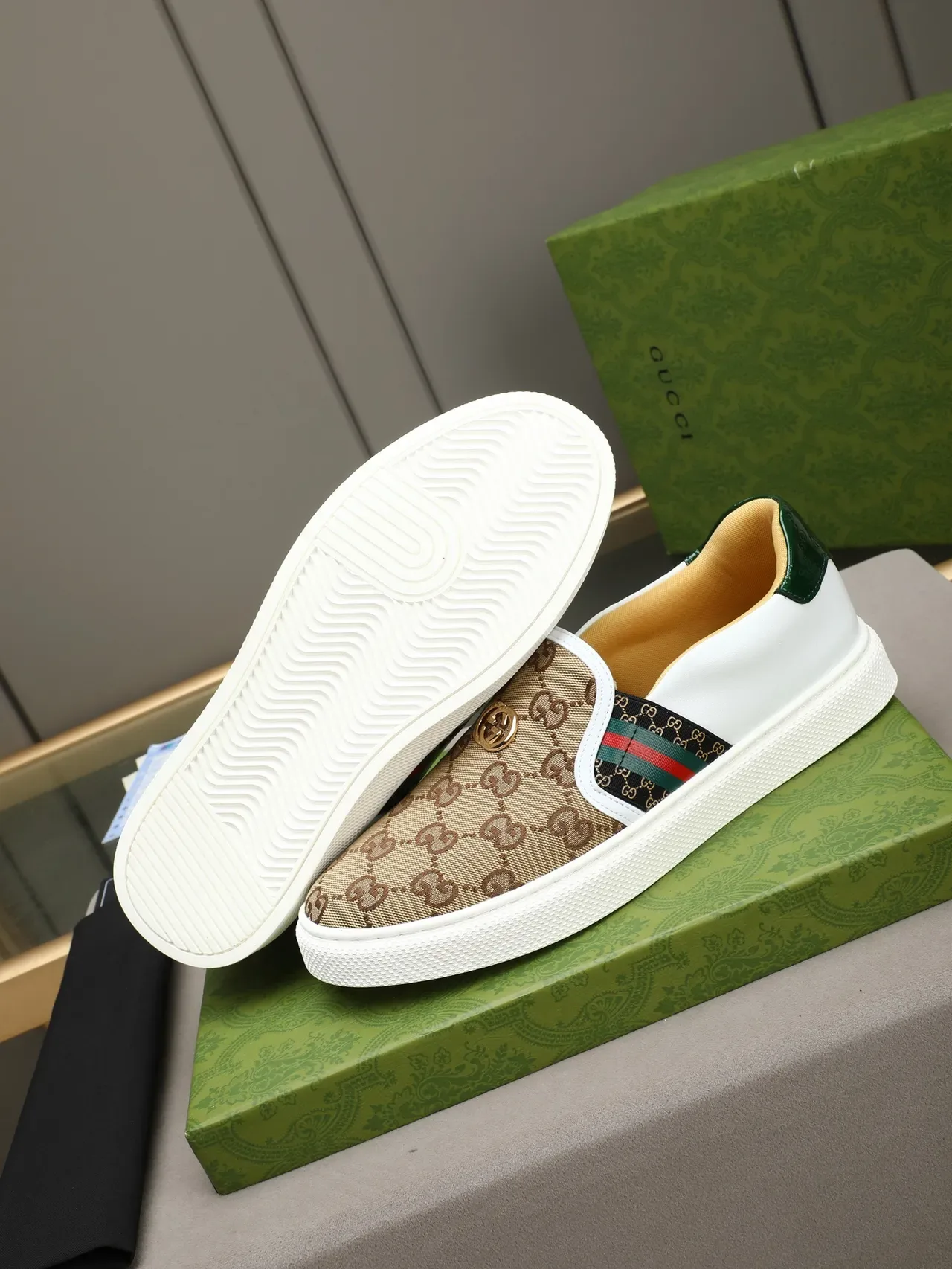 Sneakers Gucci Ace GG Monogram Web Stripe Slip-On Lifestyle 5