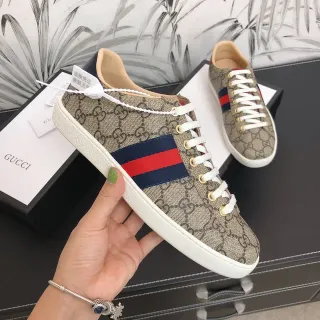 Gucci Ace GG Supreme lona rayas de red zapatillas de estilo de vida
