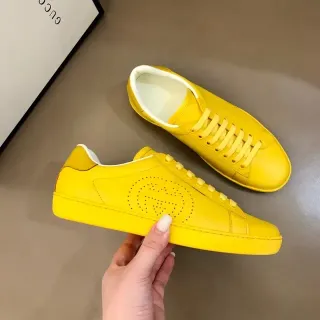 Gucci Ace Perforado Logotipo Amarillo Calzado Lifestyle