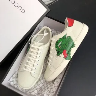 Gucci Ace Tiger Off-White Cuero Lifestyle Sneakers