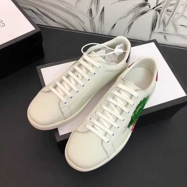 Gucci Ace Tiger Off-White Cuir Lifestyle Sneakers 3