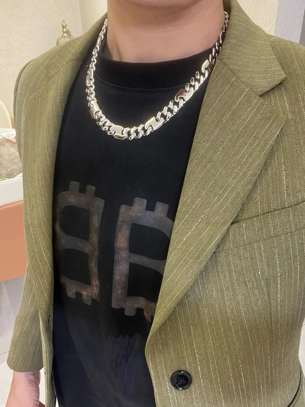 Gucci Alternating Curb and Flat Link Silver-Tone Necklace 7