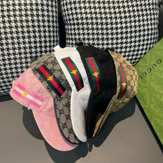 Gucci Bee 刺绣 Web Stripe GG Monogram 棒球帽