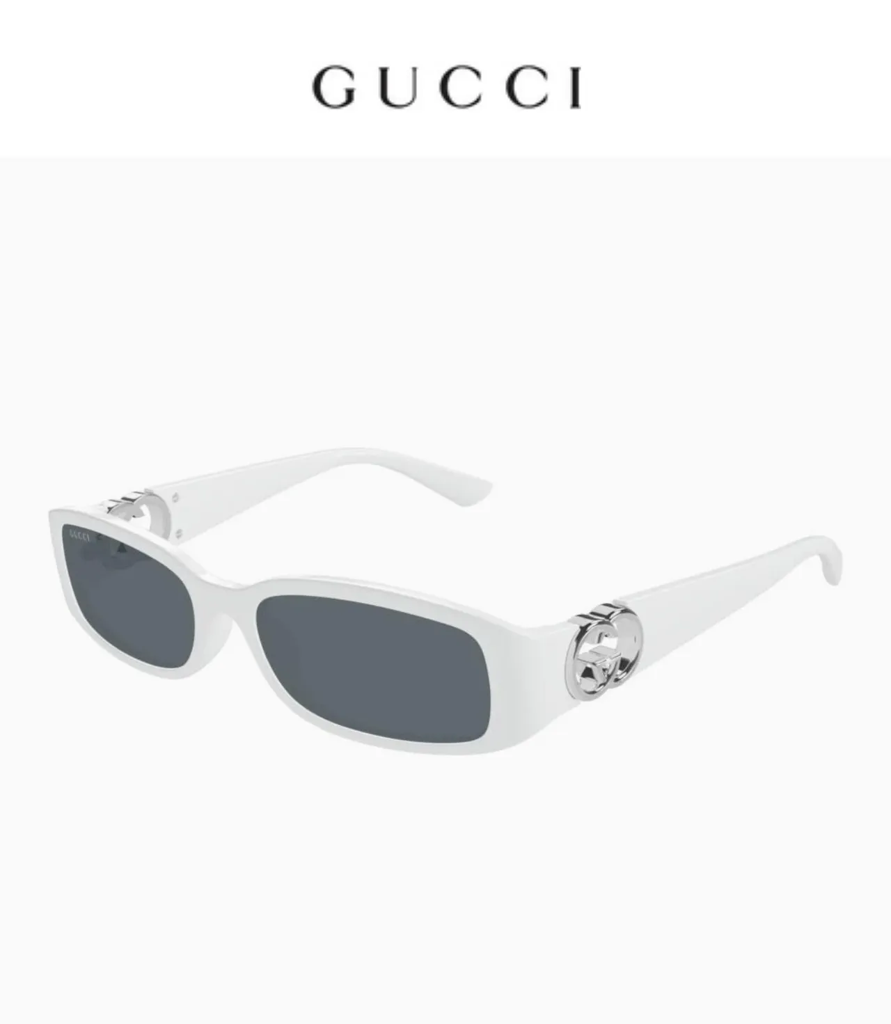Gucci Black Gold Rectangular Narrow Frame Glossy Acetate Sunglasses 6
