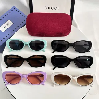 Gucci Óculos de sol preto multicolor silhueta olho de gato moldura de acetato fino