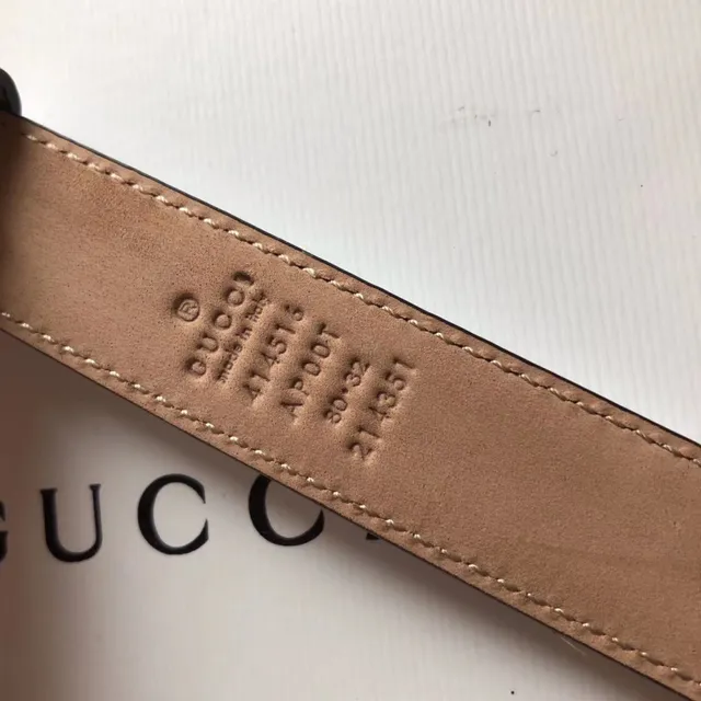 Gucci Black Pink Reversible Gold-Tone Interlocking G Buckle Leather Belt 2