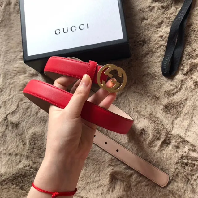 Gucci Black Pink Reversible Gold-Tone Interlocking G Buckle Leather Belt 6