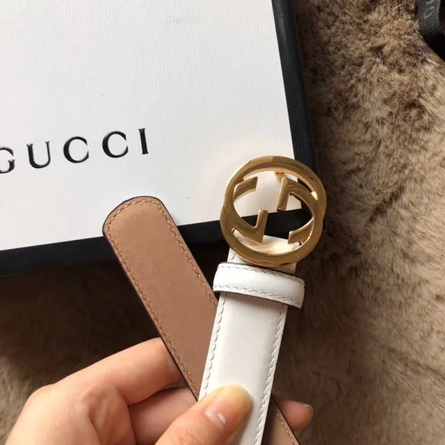 Gucci Black Pink Reversible Gold-Tone Interlocking G Buckle Leather Belt 10
