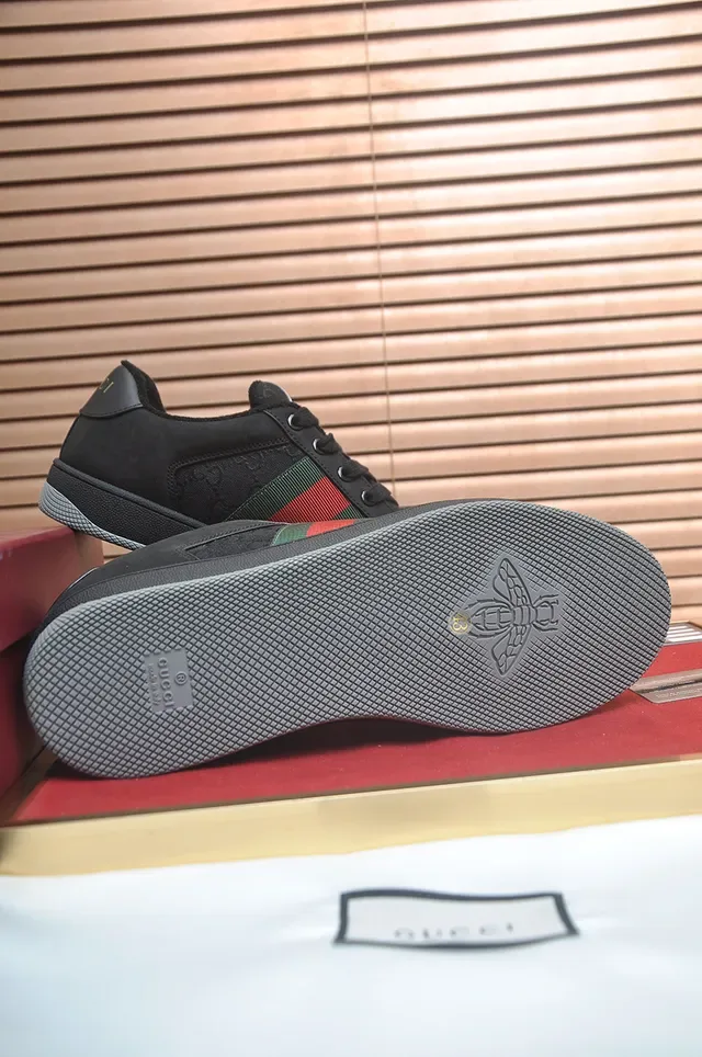 Gucci Black Red Suede And Textile Upper Web Stripe Lifestyle Sneakers 2