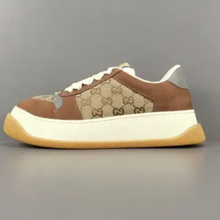 Gucci بني بيج منصة كثيفة GG Monogram كانفاس لايف ستايل سنيكرز