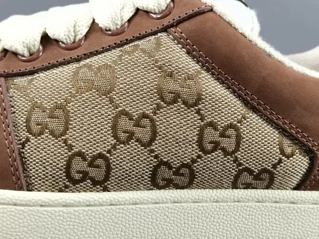 Gucci Marron Beige Semelle Chunky Plateforme GG Monogram Toile Sneakers Lifestyle 8