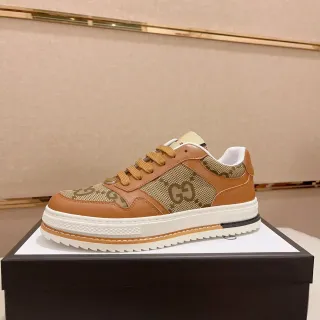 Gucci 棕米色 低帮 混合材质 生活方式运动鞋
