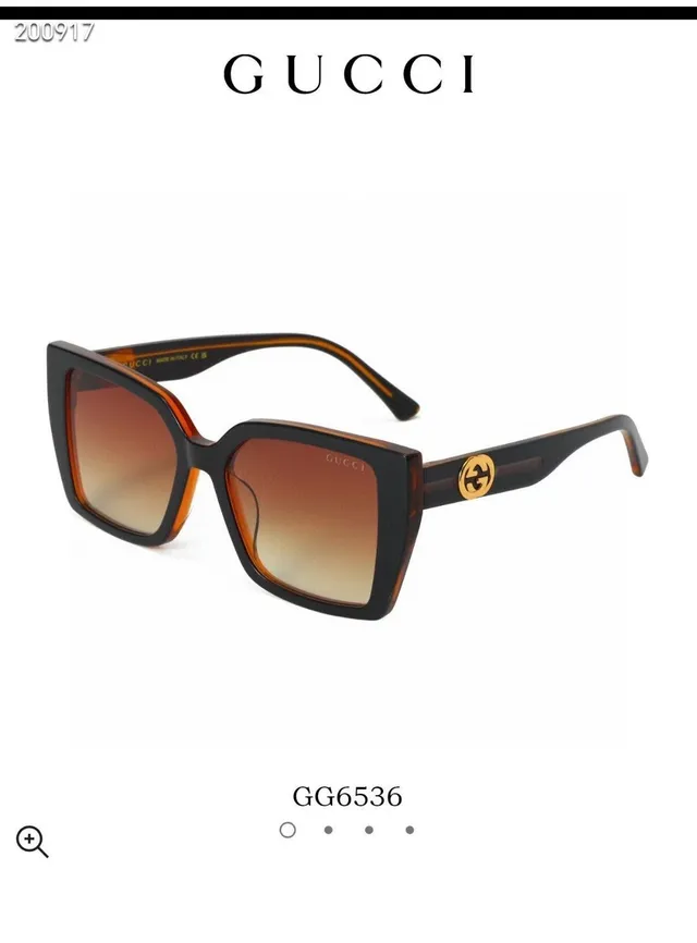 Gucci Brown Black Rectangular Oversized Thick Acetate Frame Sunglasses 3