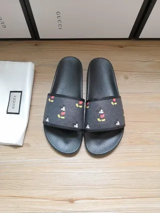 Gucci Disney Mickey Mouse Broderies Mules Noires 2