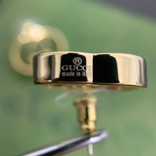 Gucci Double G Interlocking Logo Gold-Tone Stud Earrings 5