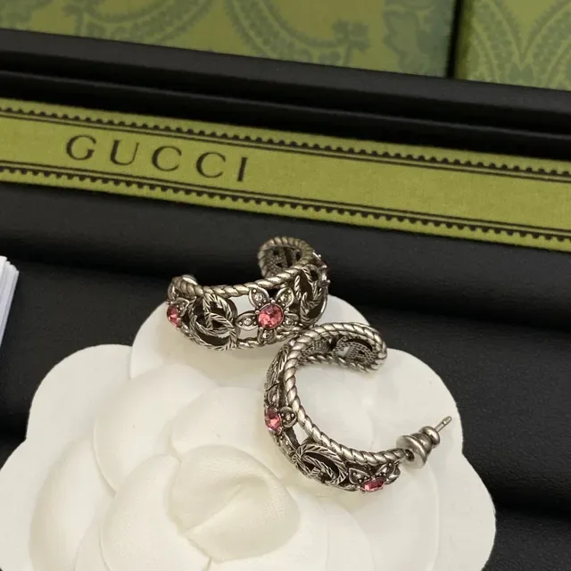 Collier Gucci Flora Argent Rose Interlocking GG Motif Floral 7