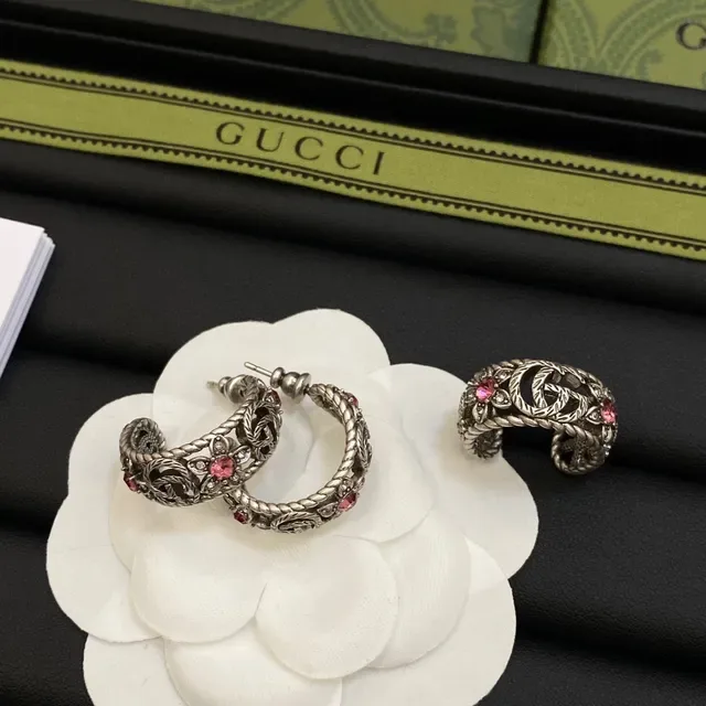 Collier Gucci Flora Argent Rose Interlocking GG Motif Floral 8