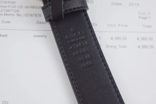 Gucci GG Marmont Black Gold Interlocking G Buckle Smooth Leather Belt 4