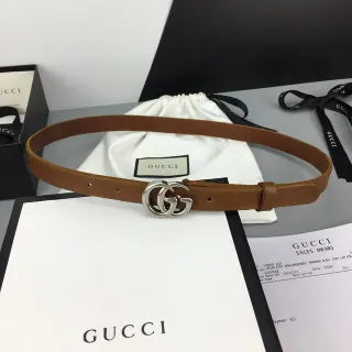 Gucci GG Marmont Brown Suede Leather Belt