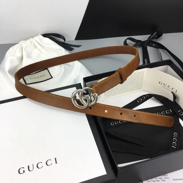 Gucci GG Marmont Ceinture en cuir de daim marron 2