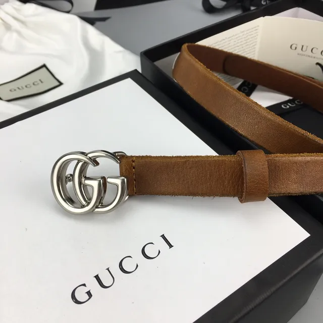 Gucci GG Marmont Ceinture en cuir de daim marron 3