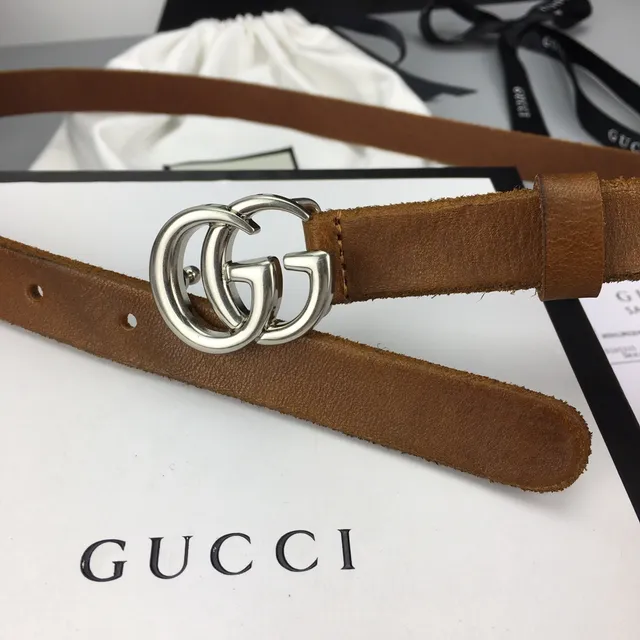 Gucci GG Marmont Ceinture en cuir de daim marron 5